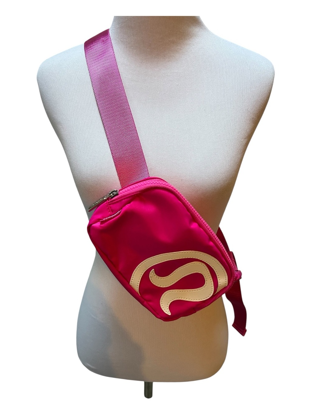 lululemon athletica Hot Pink Crossbody Belt Bag with White Logo